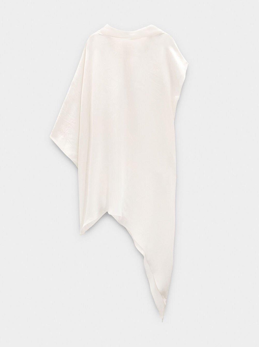 Short asymmetric satin dress