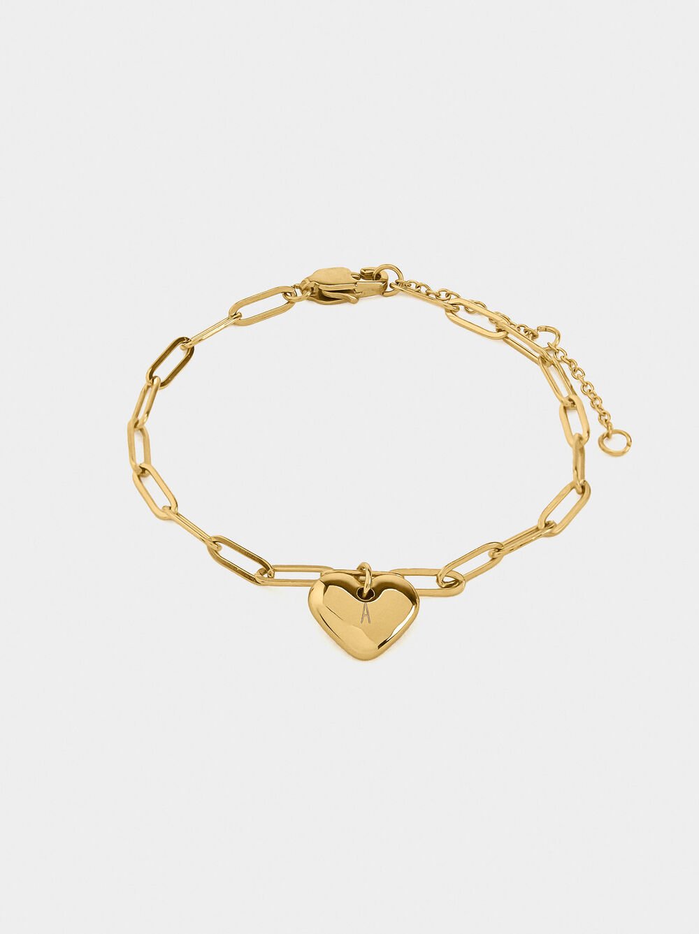 Bracelet of links with heart - stainless steel