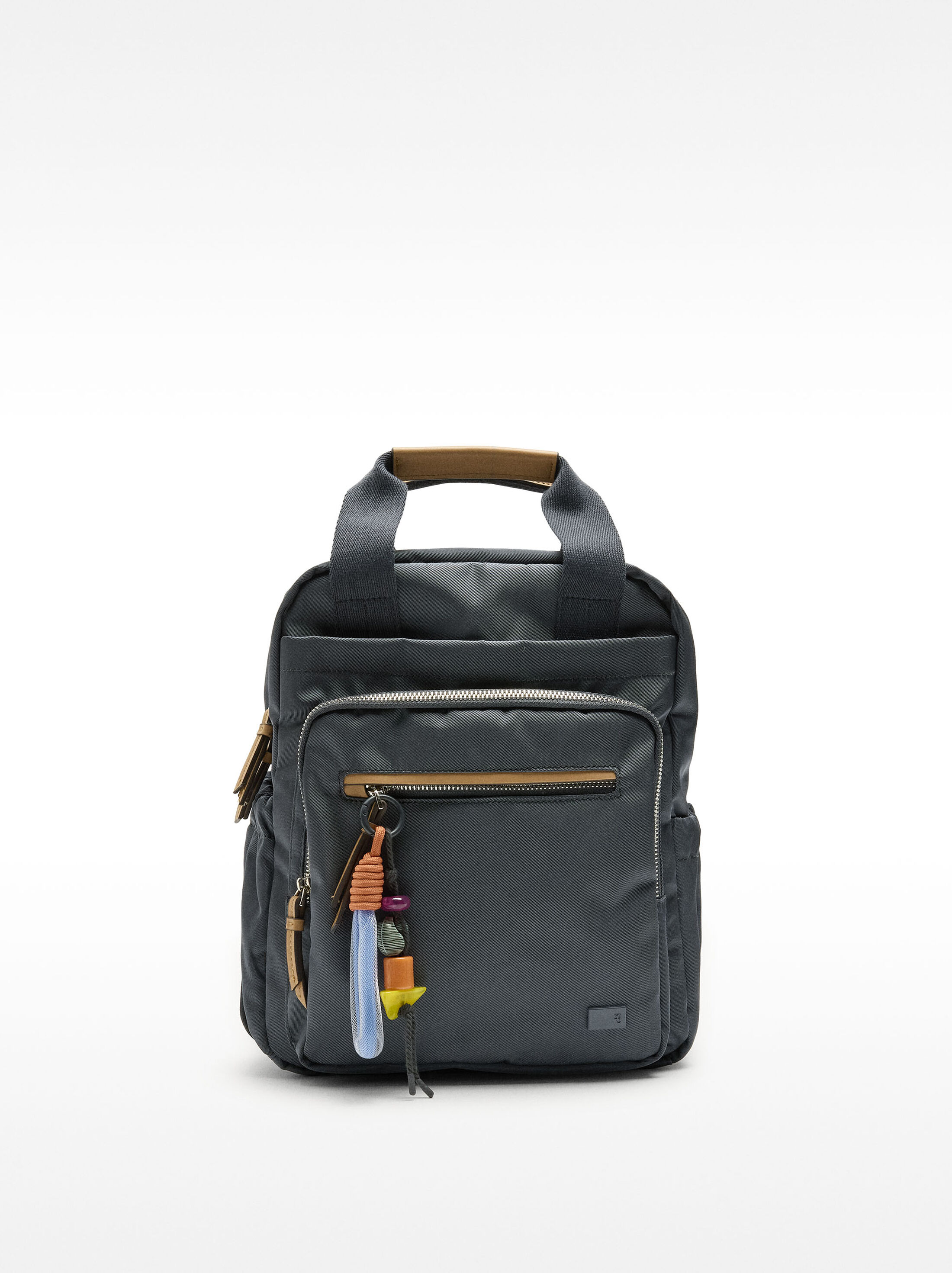 Nylon backpack with pendant image number 1.0
