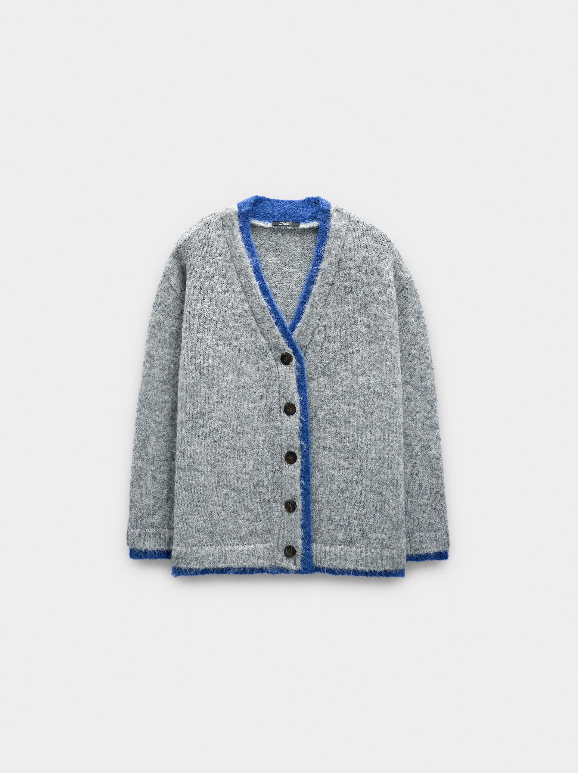 Cardigan en maille à bords contraste image number 5.0