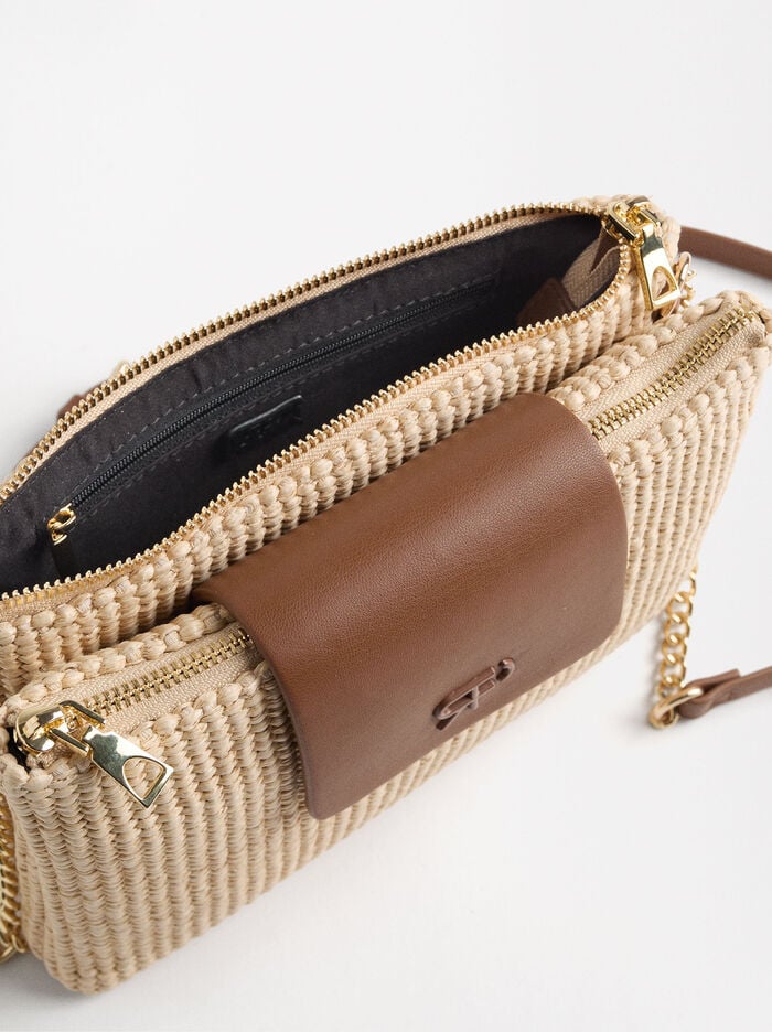 Bolso bandolera efecto rafia