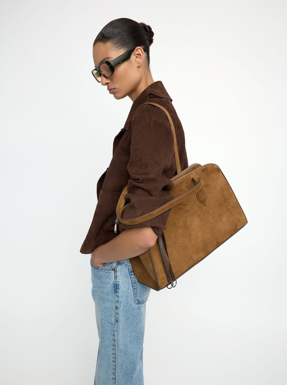 Laptop bag with leather-effect