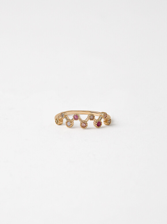 Ring With Zircons, Multicolor, hi-res
