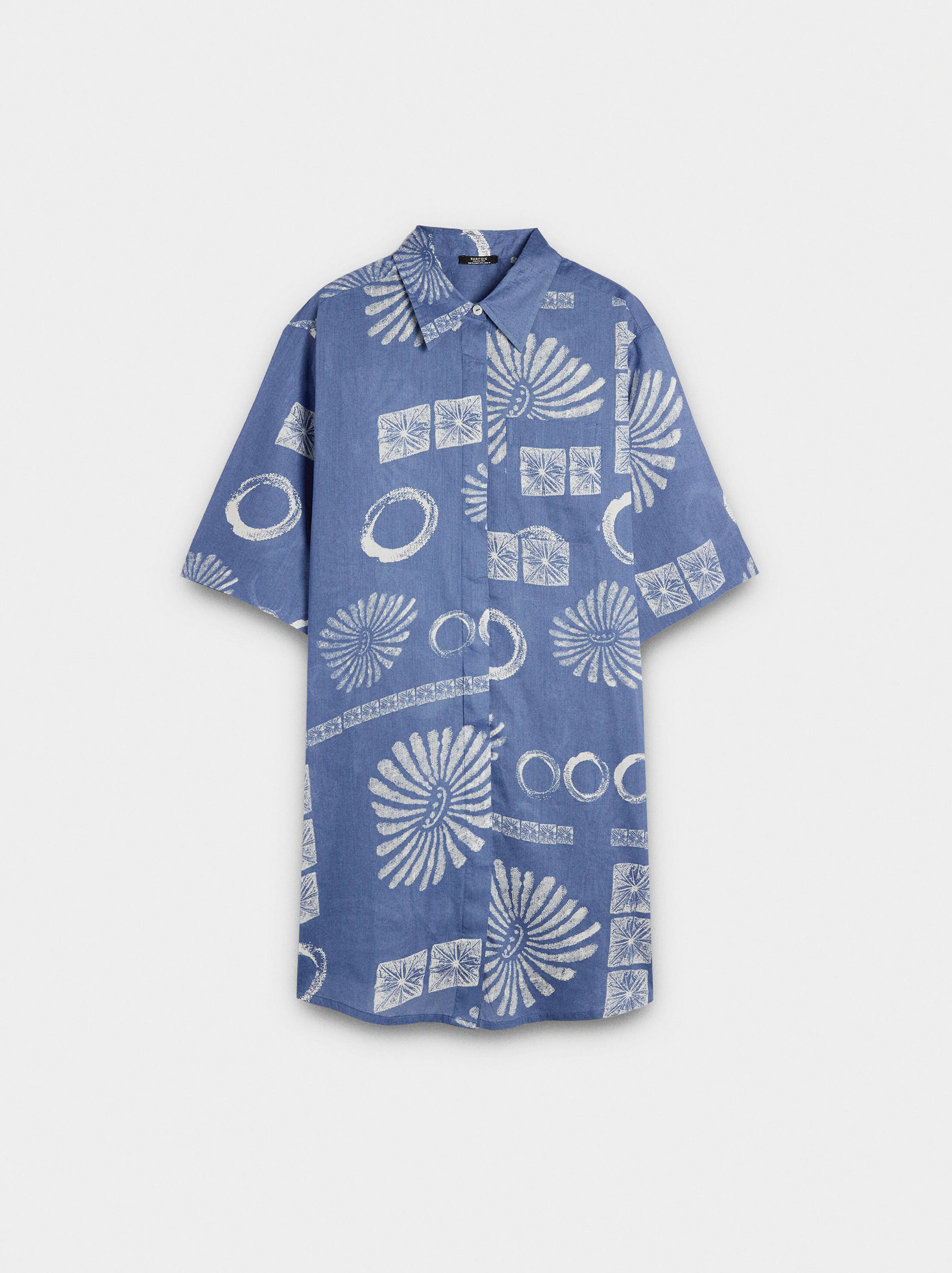 Short printed shirt dress image number 5.0