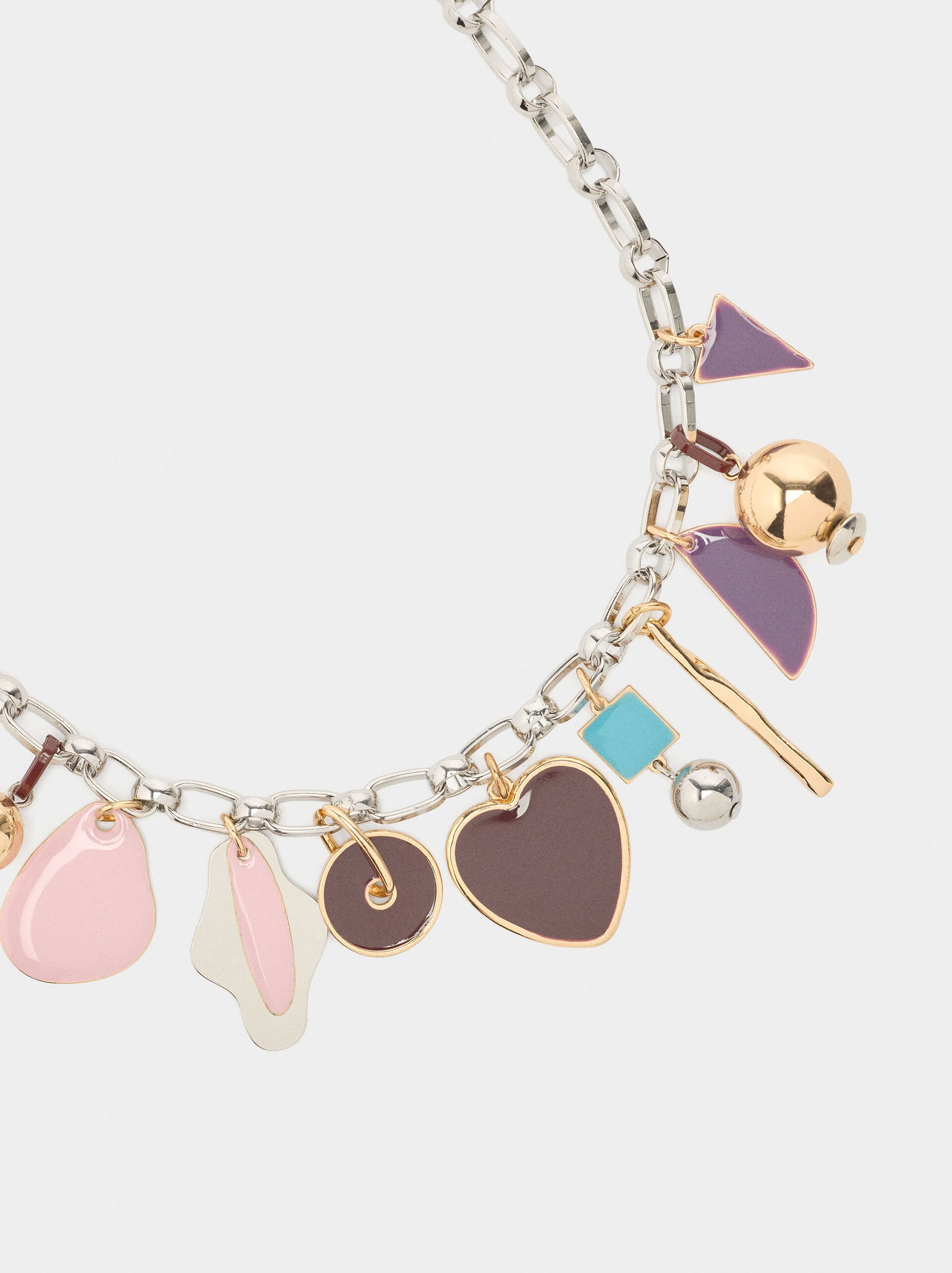 Necklace of pendant links with enamel image number 2.0