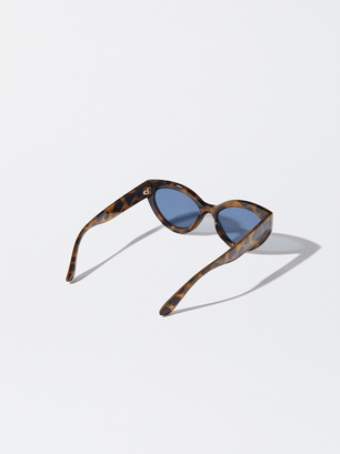 Cat-Eye-Sonnenbrille, Braun, hi-res