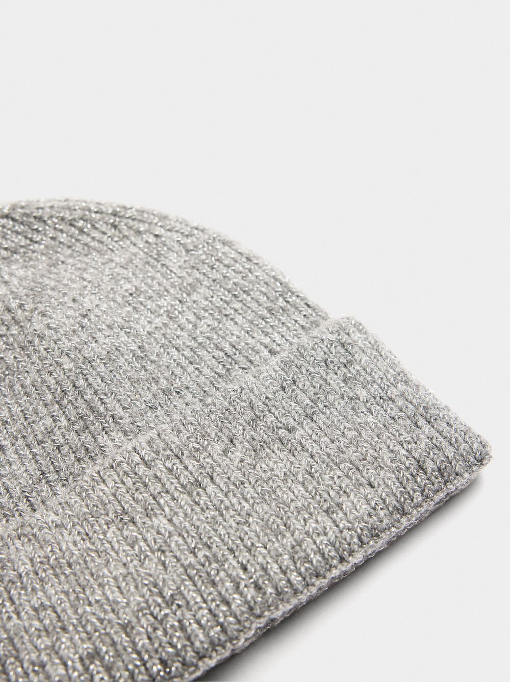 Lurex knit hat with cuff