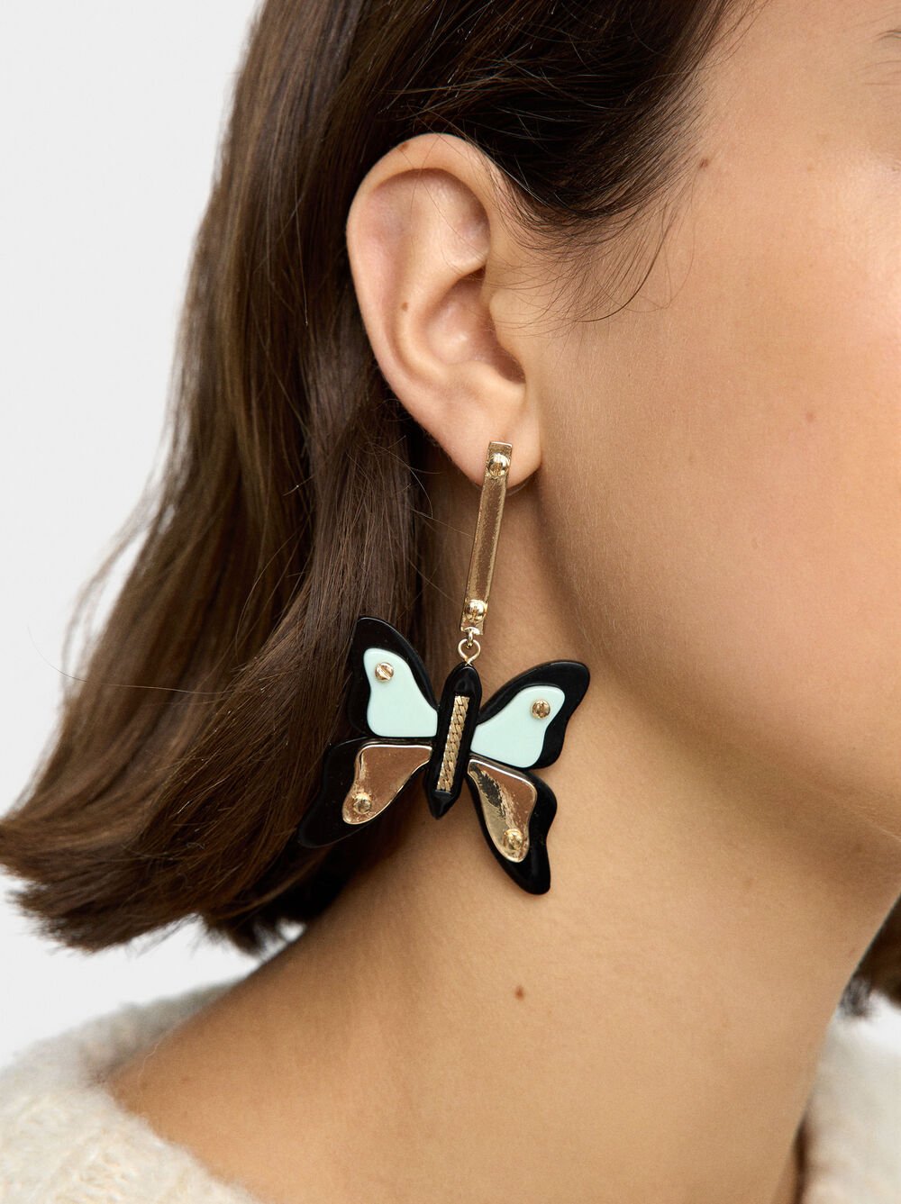 Resin butterfly earrings