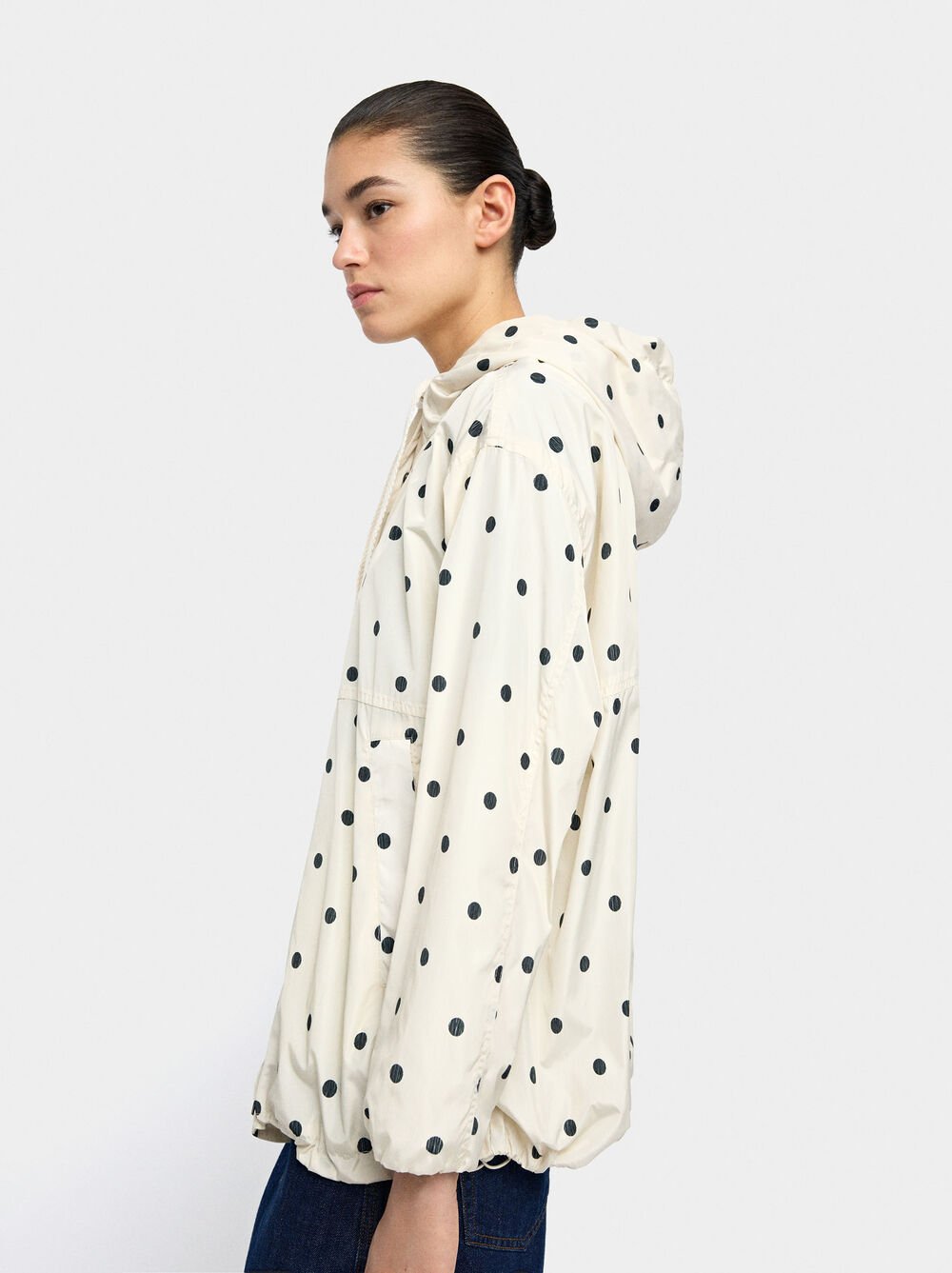 Parka à pois avec capuche