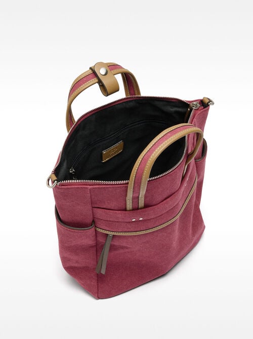 Canvas backpack with shoulder strap