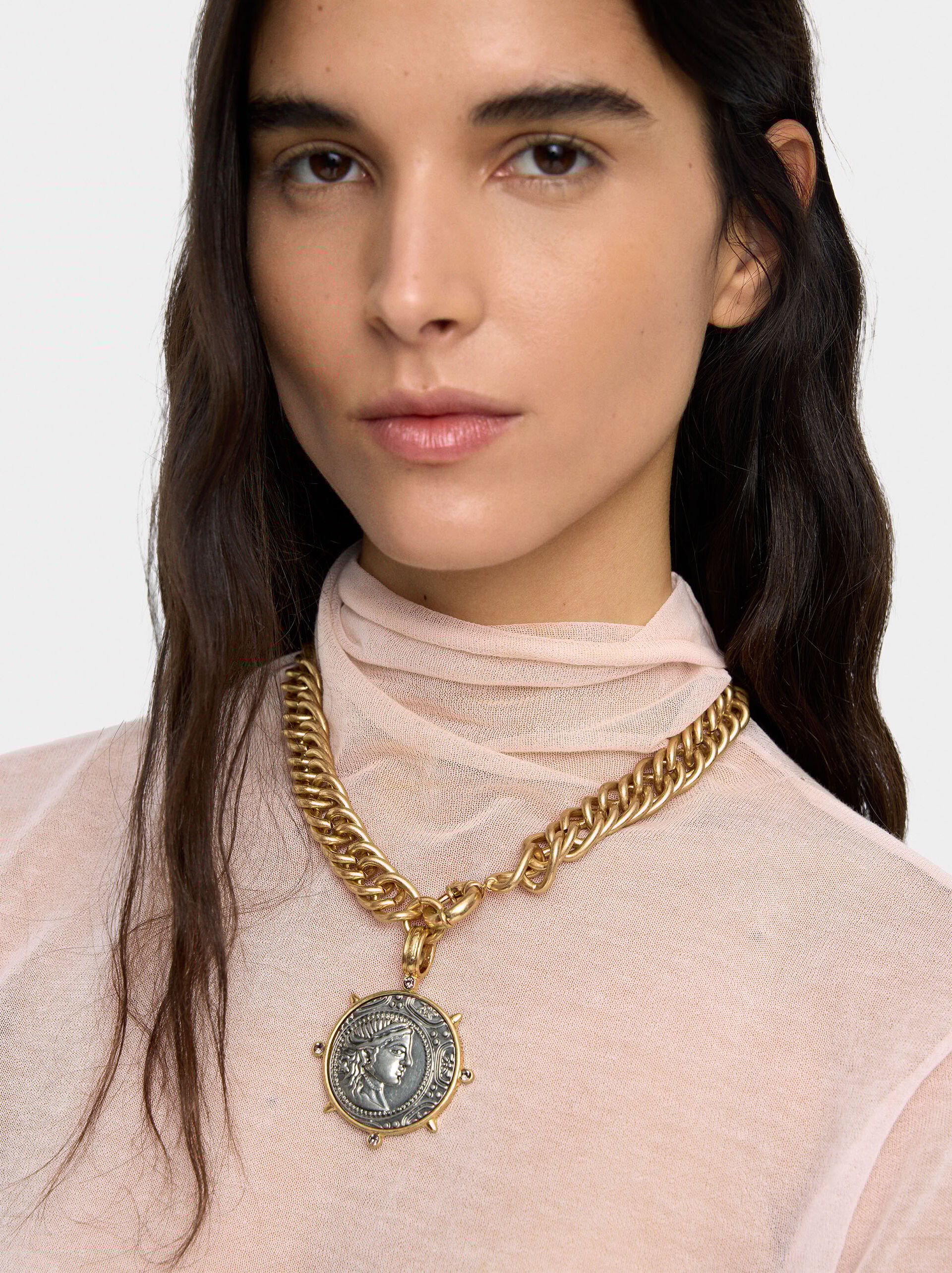 Bicolor necklace with coin image number 0.0