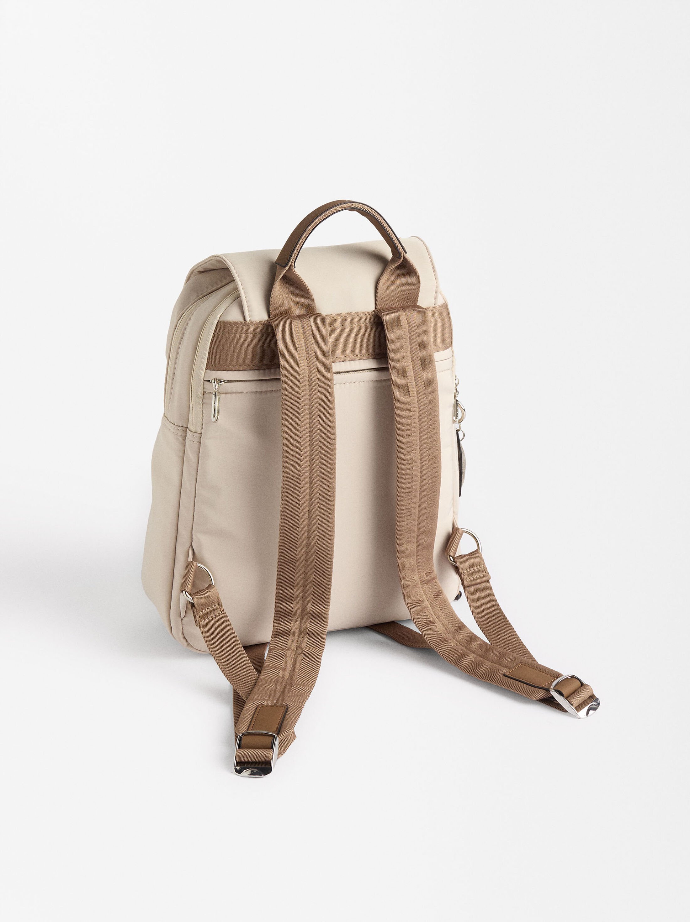 Nylon backpack with pendant image number 2.0