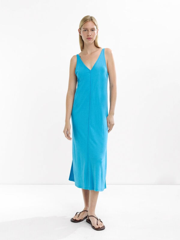Midi dress with straps