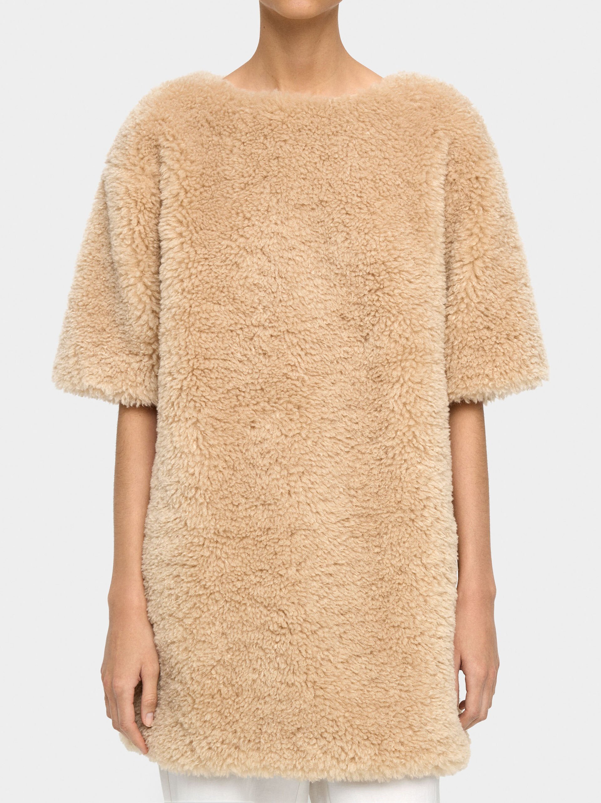 Robe courte effet cuir de mouton image number 1.0