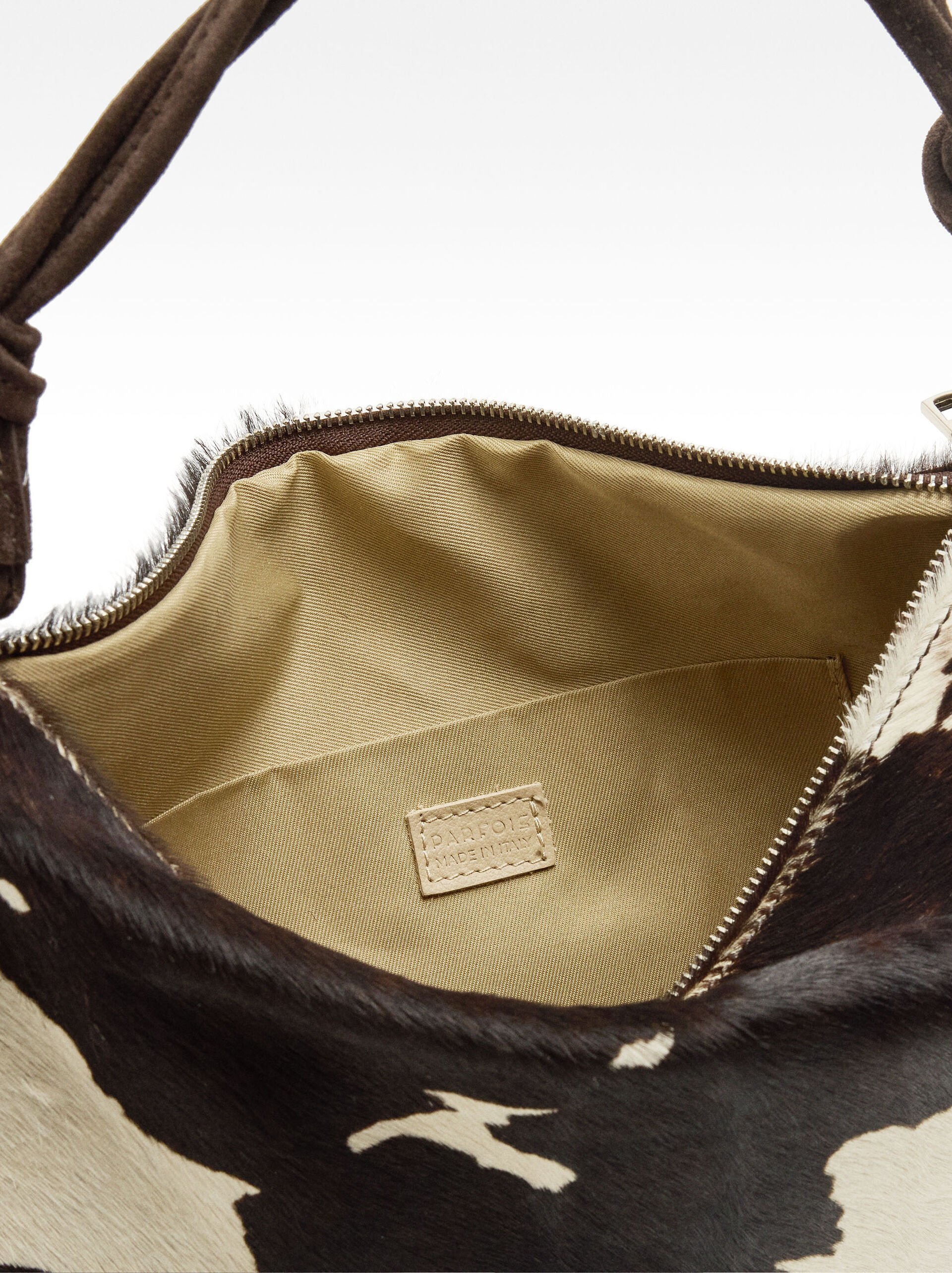 Animal print leather shoulder bag image number 4.0
