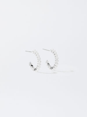 Gold-Toned Hoop Earrings With Faux Pearls image number 1.0
