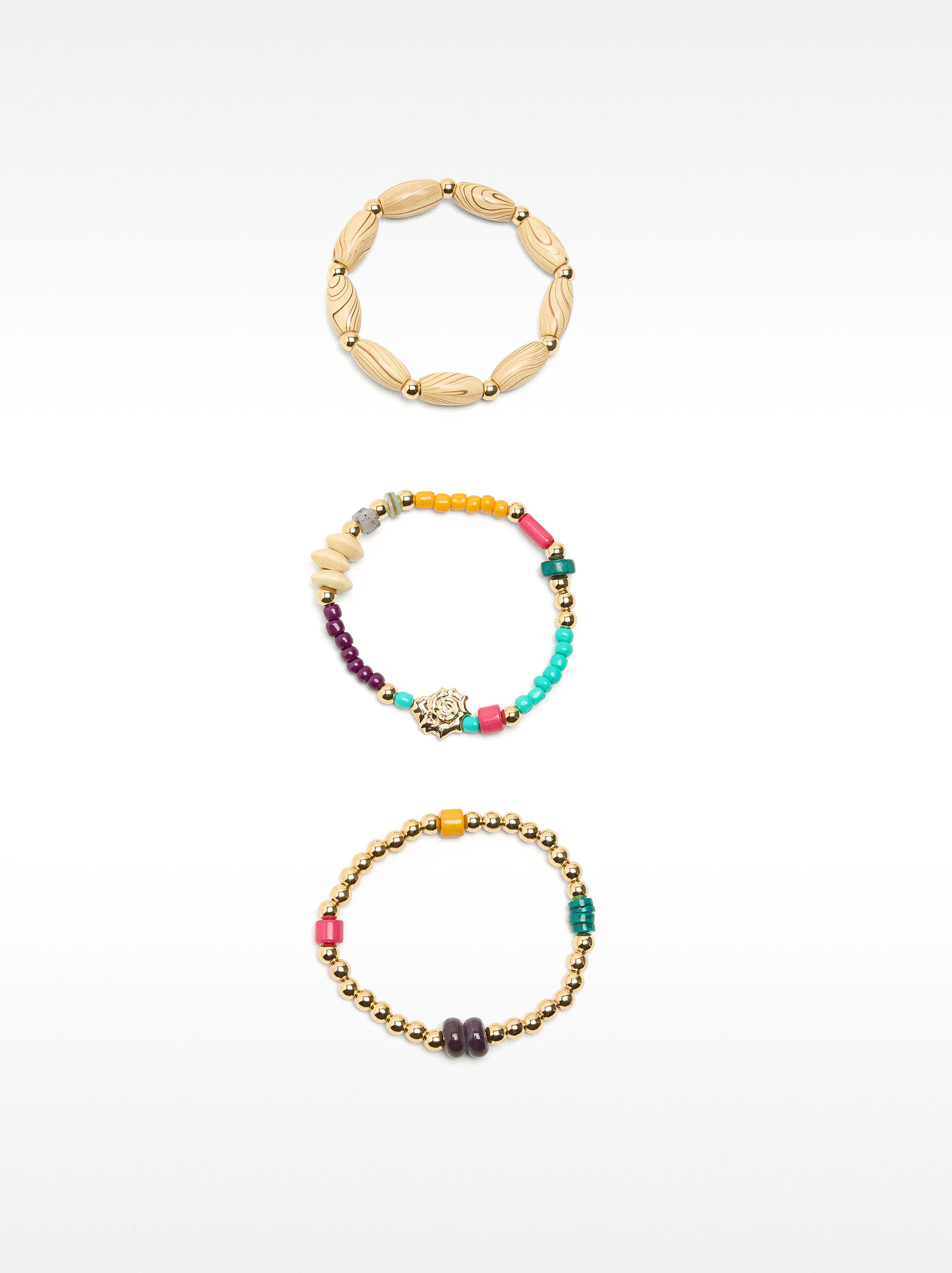 Set pulseiras contas multicor image number 2.0