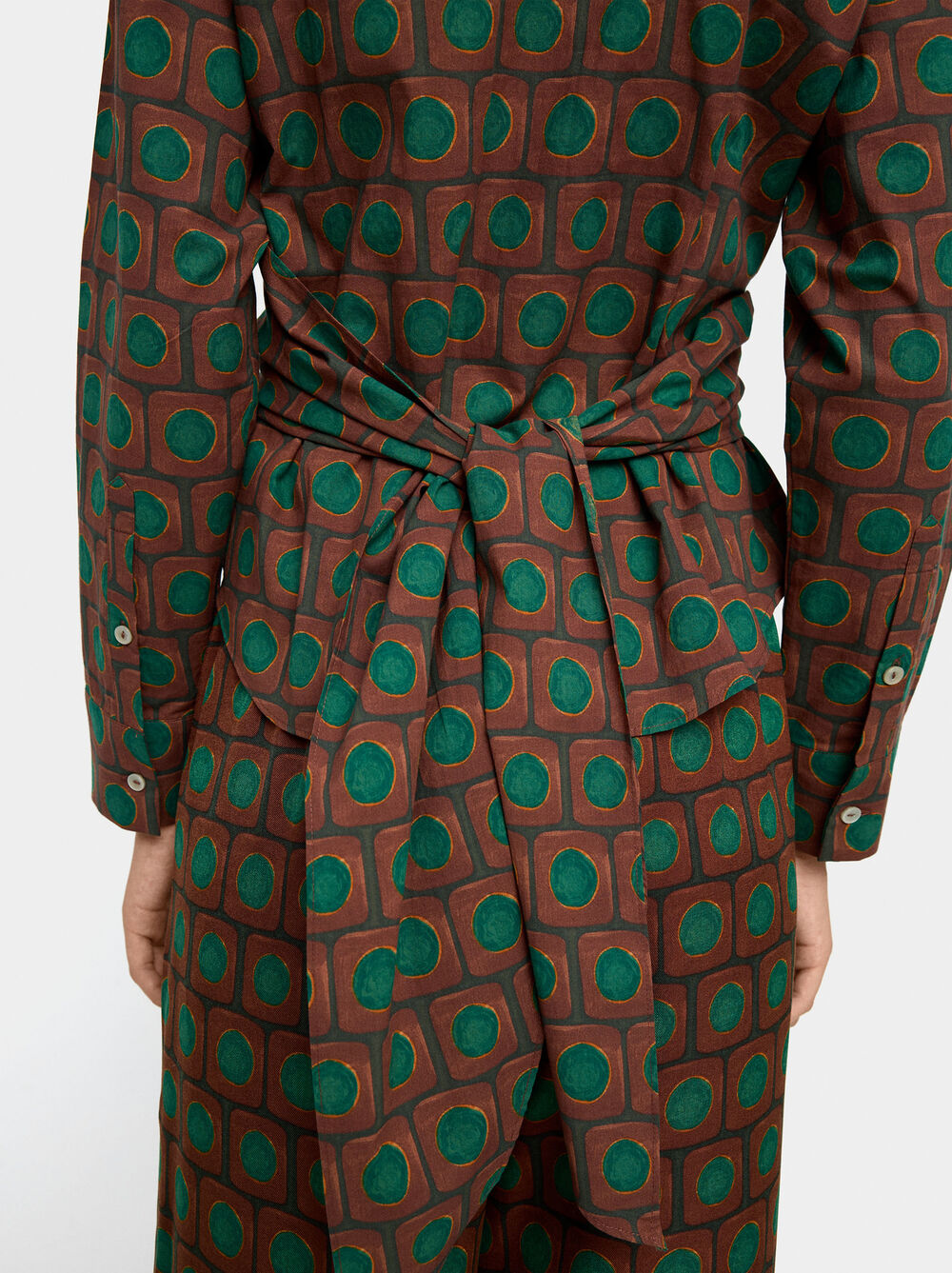 Printed blouse with crossover 100% cotton