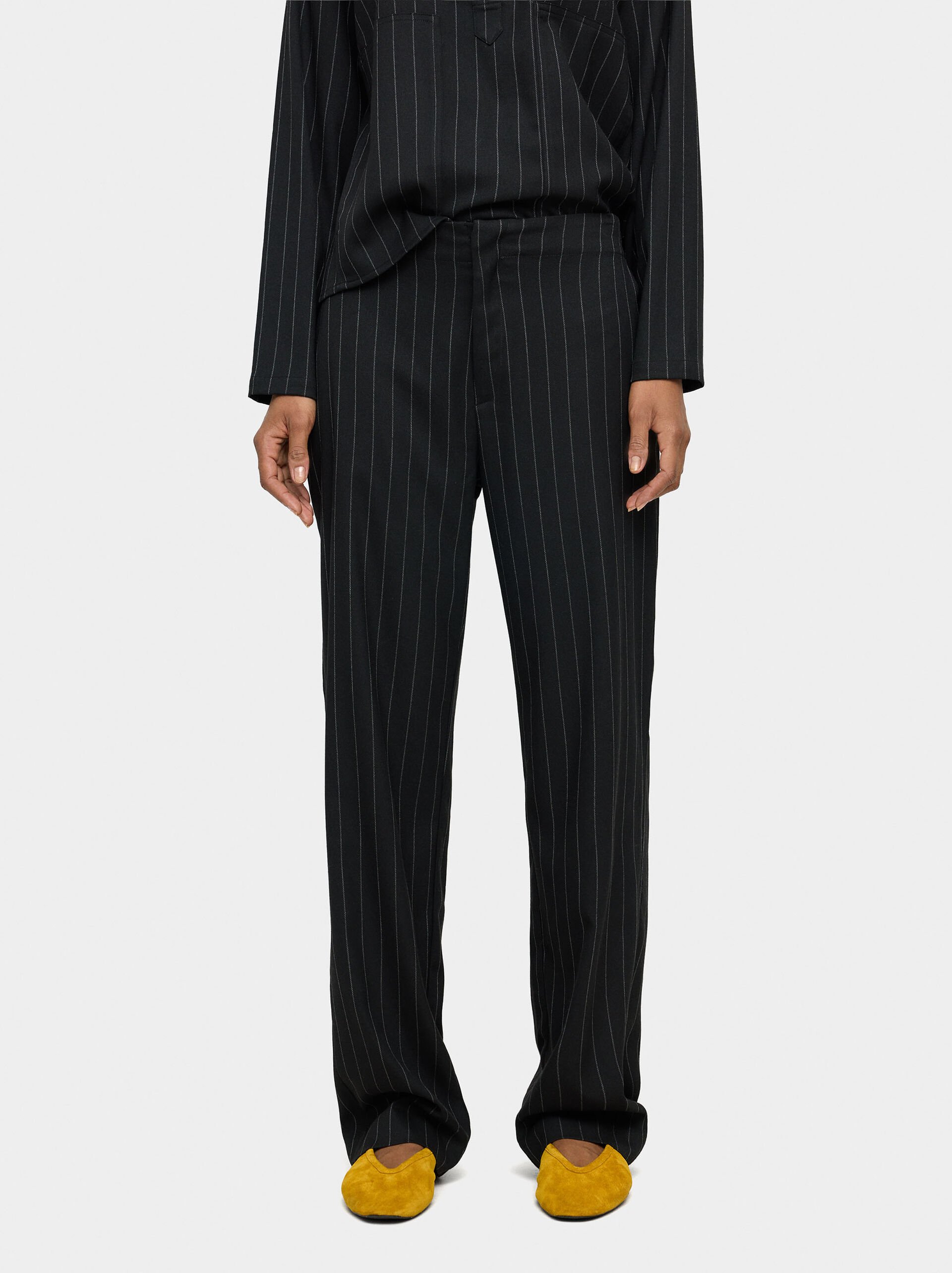 Trousers with pinstripe image number 1.0