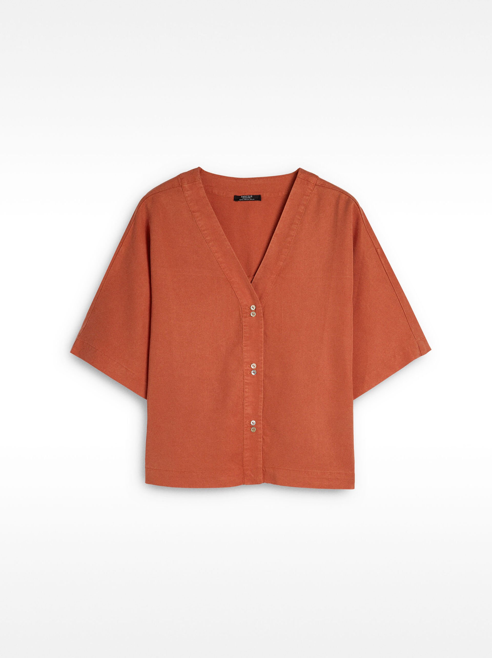 Short-sleeved shirt with 100% lyocell image number 4.0