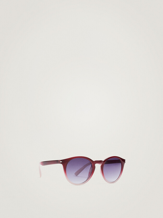 Round Sunglasses , Red, hi-res