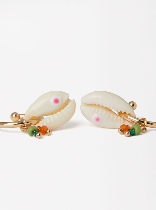 Boucles D'Oreilles À Perles Et Coquillages