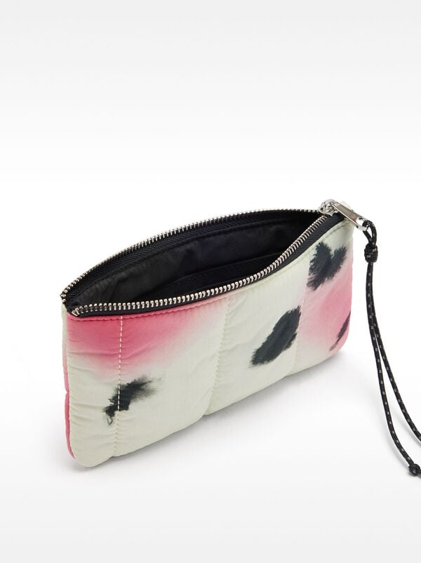 Multi-purpose nylon pouch with watercolour effect
