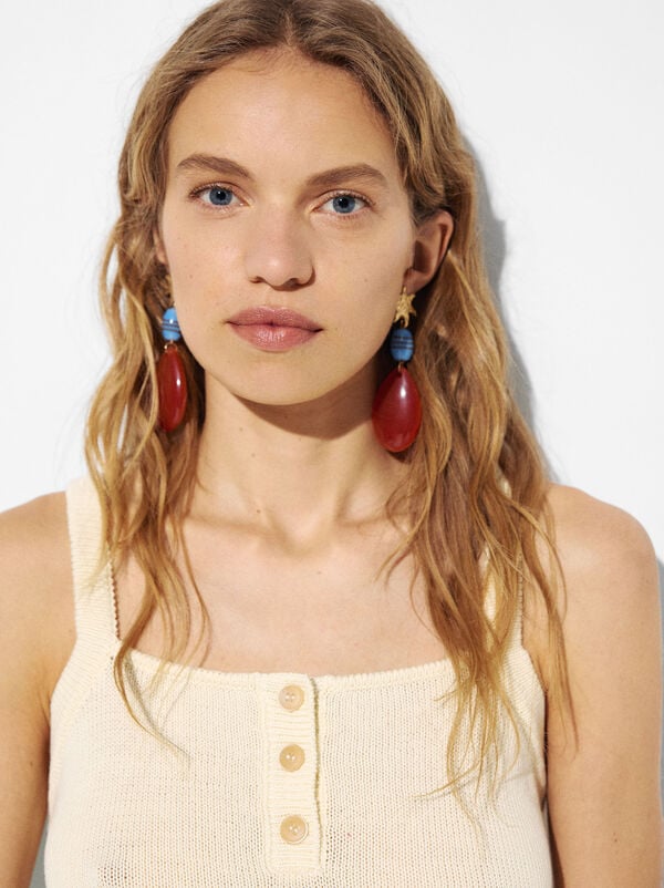 Long star earrings