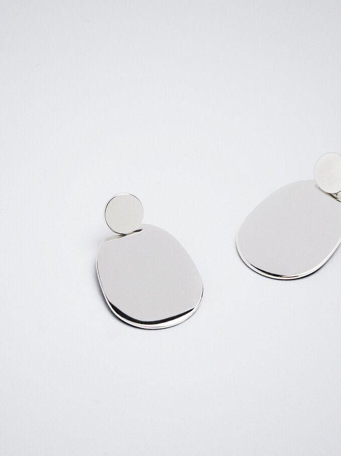 Silver Stainless Steel Earrings, Silver, hi-res