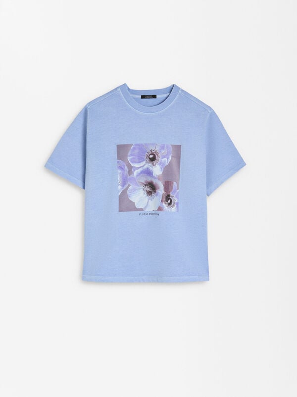 Printed cotton t-shirt