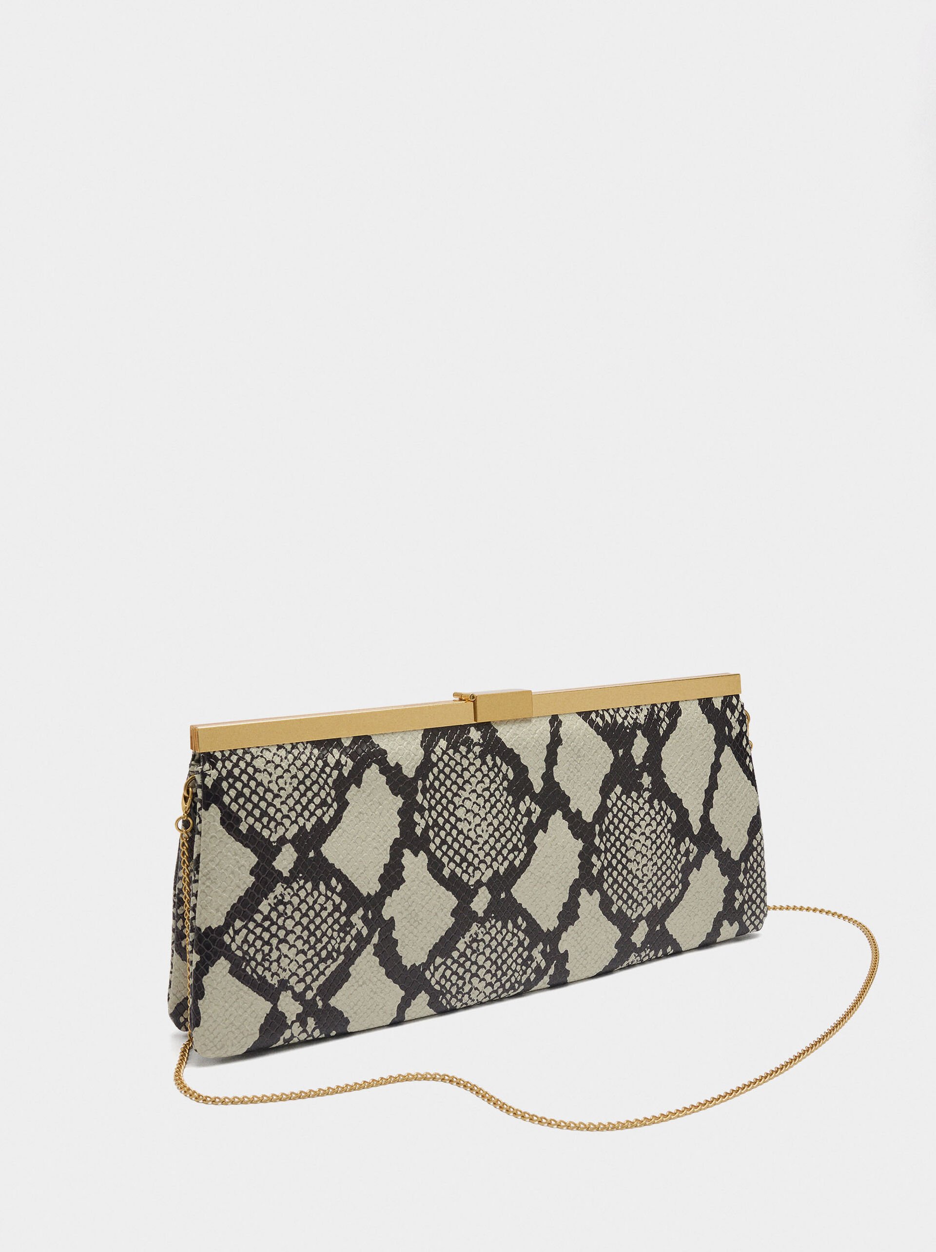 Pochette enveloppe à motif animal embossé image number 2.0
