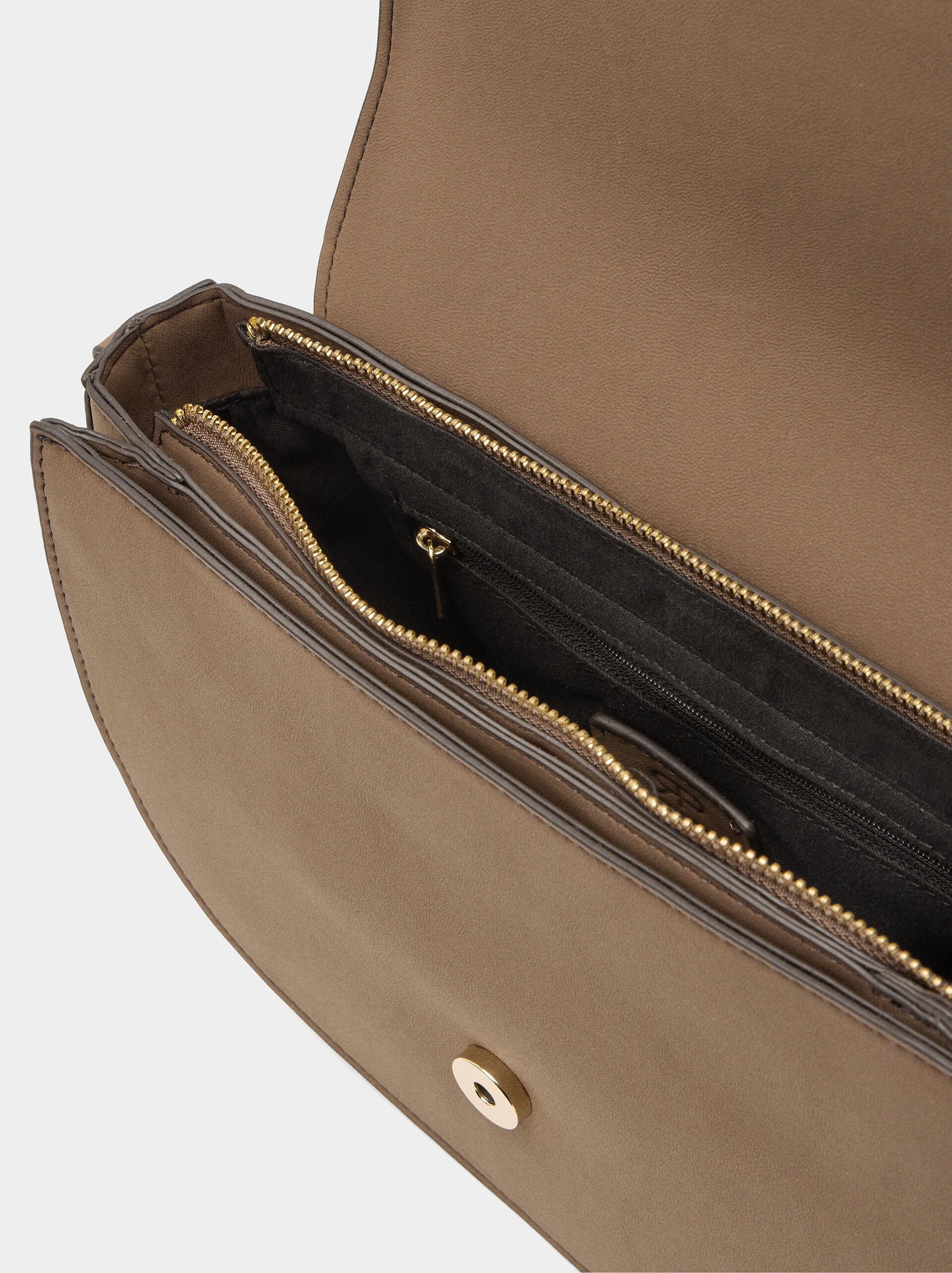 Oval crossbody bag with flap image number 3.0