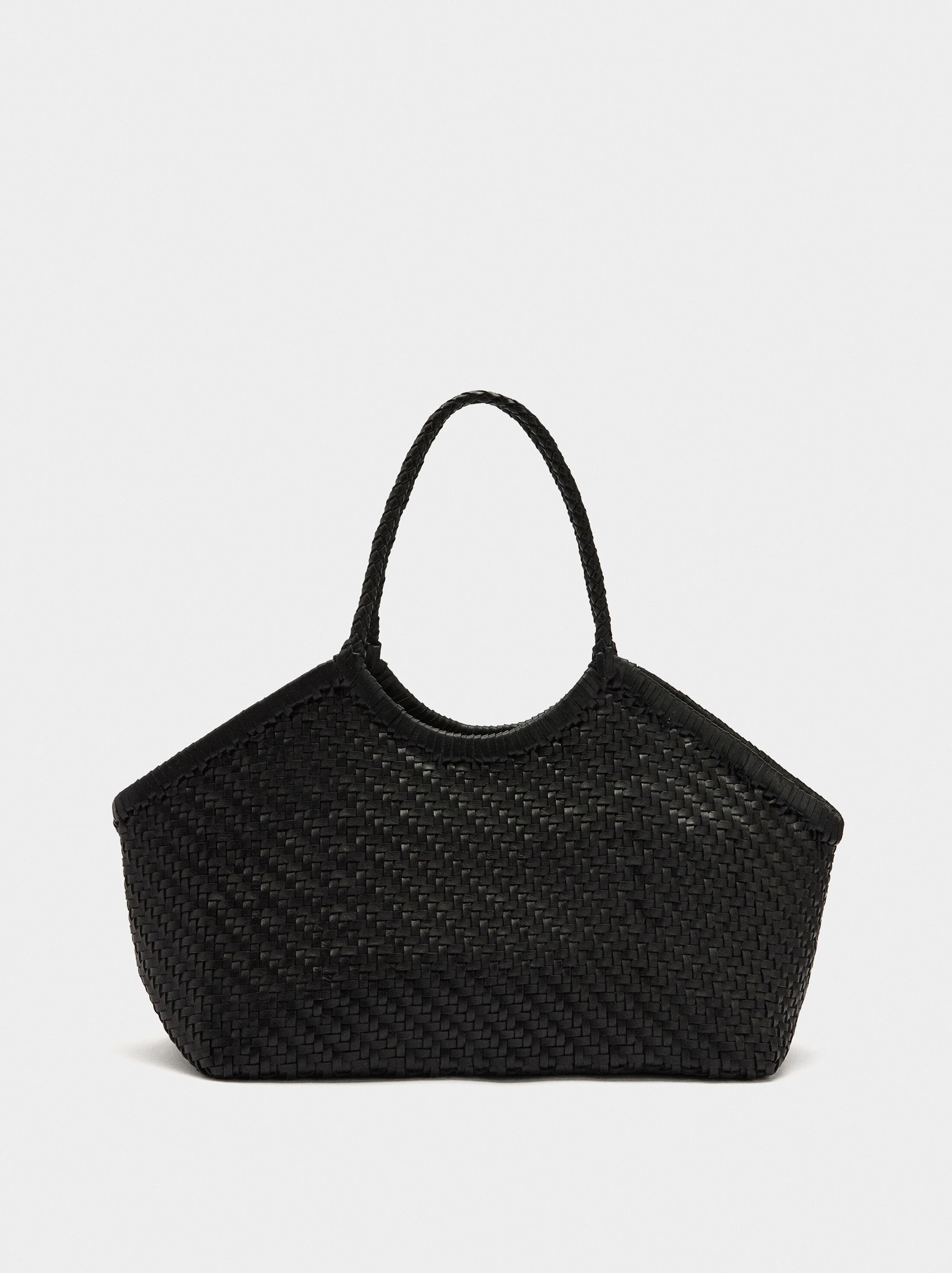 Bossa shopper teixida de pell image number 0.0