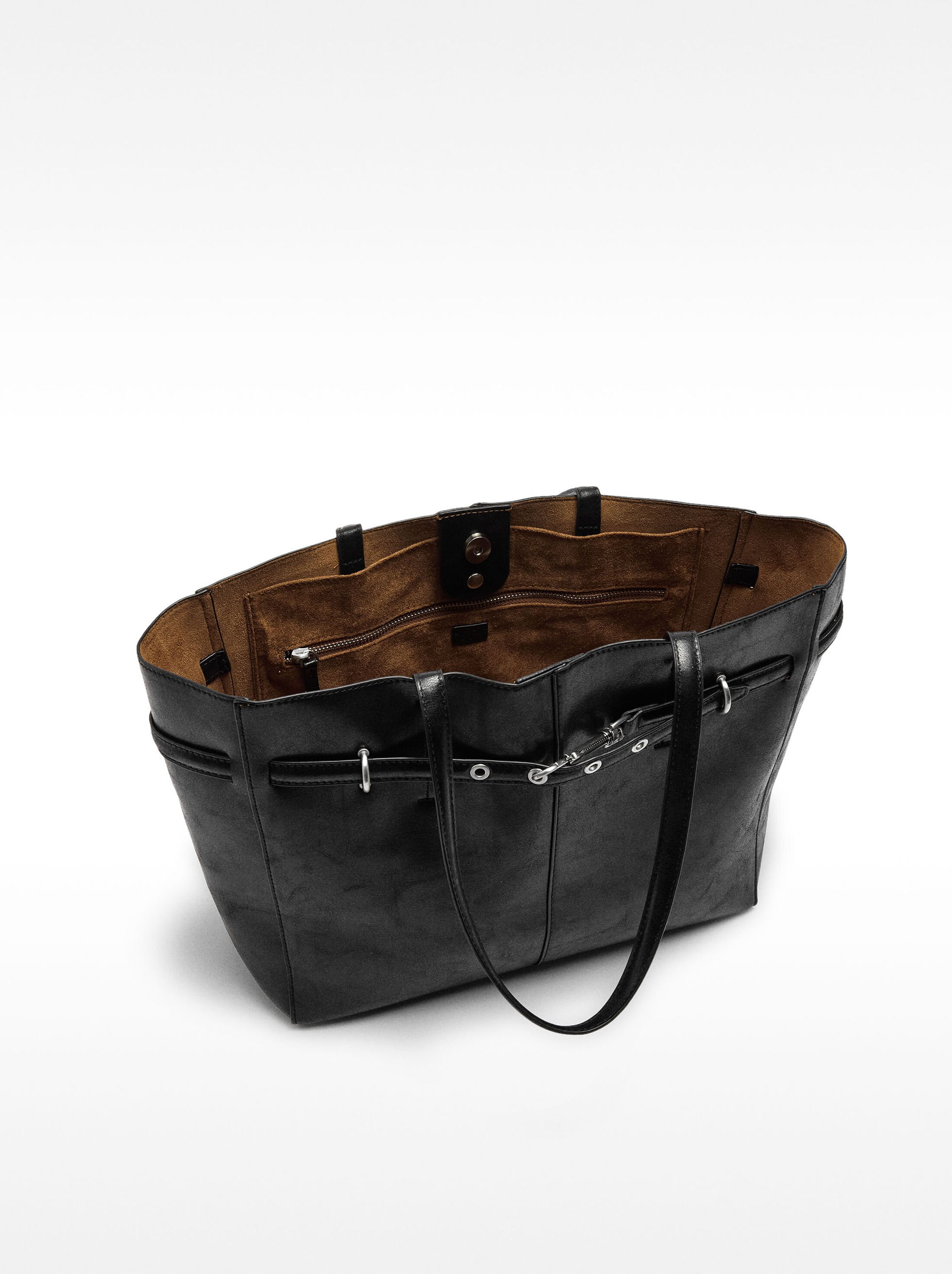 Bolso shopper efecto craquelado image number 4.0