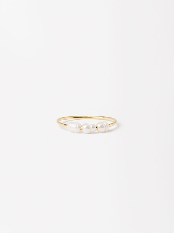 Ring with faux pearls - 925 sterling silver