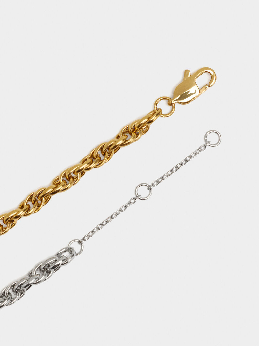 Bicolor bracelet with links - stainless steel