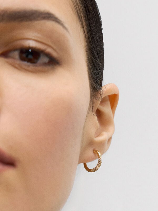 Hoops with zirconias - 925 sterling silver