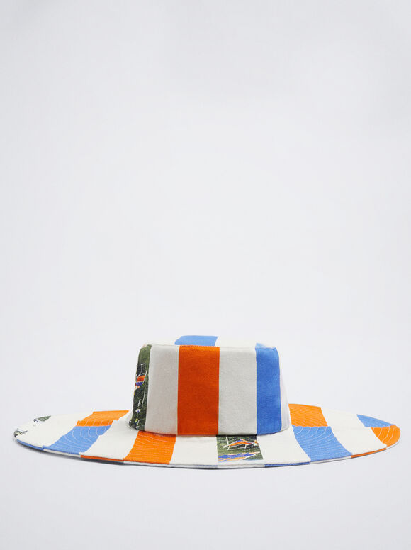 Striped Bucket Hat, Multicolor, hi-res