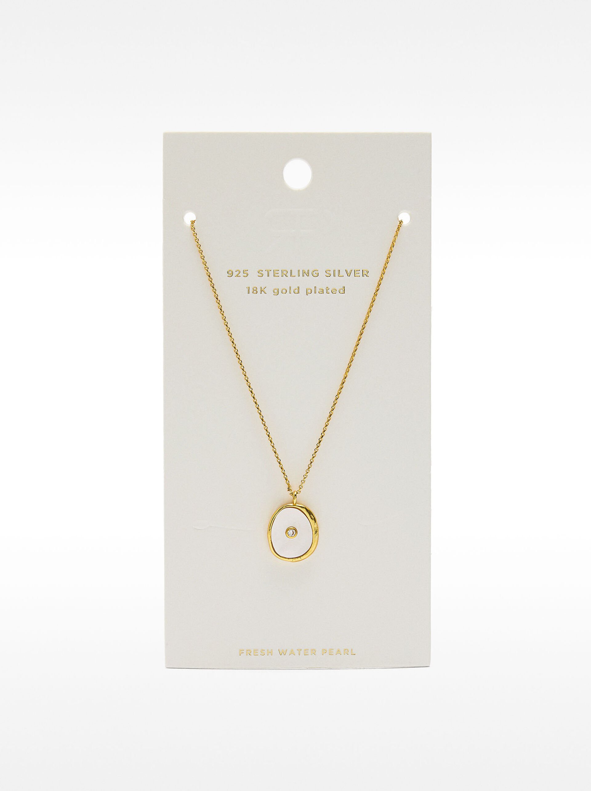 Collana con perla d’acqua dolce e zirconia – argento sterling 925 image number 3.0