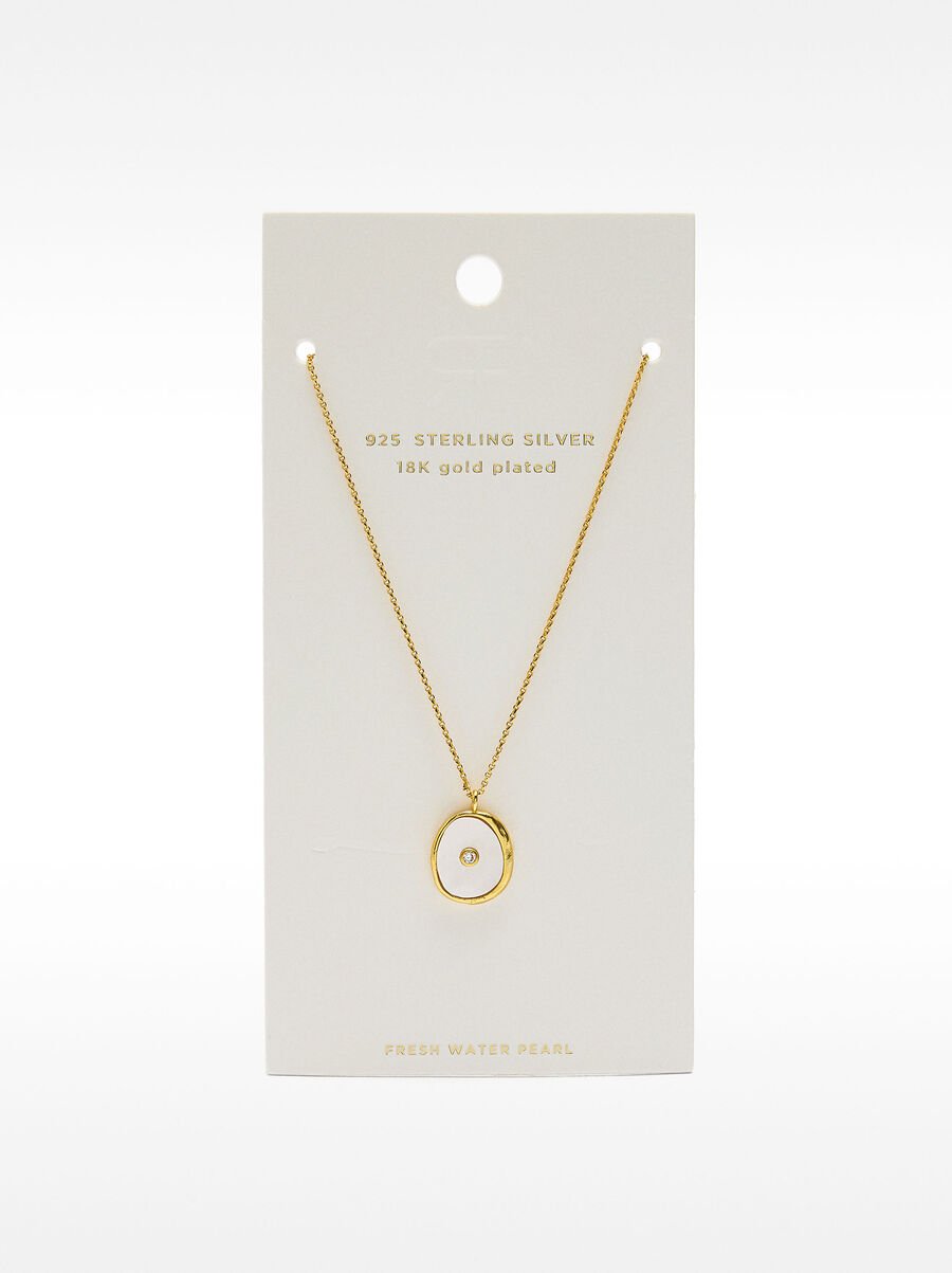 Collana con perla d’acqua dolce e zirconia – argento sterling 925