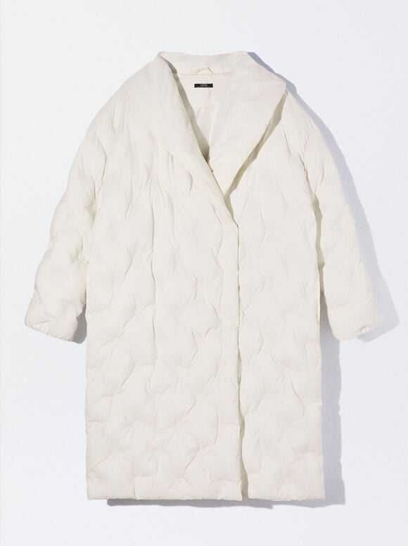 Online Exclusive - Long Padded Coat, White, hi-res