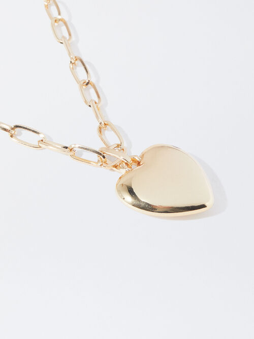 Golden Necklace With Heart