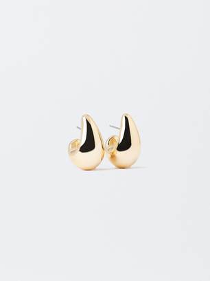 Tropfenförmige Ohrringe, Golden, hi-res