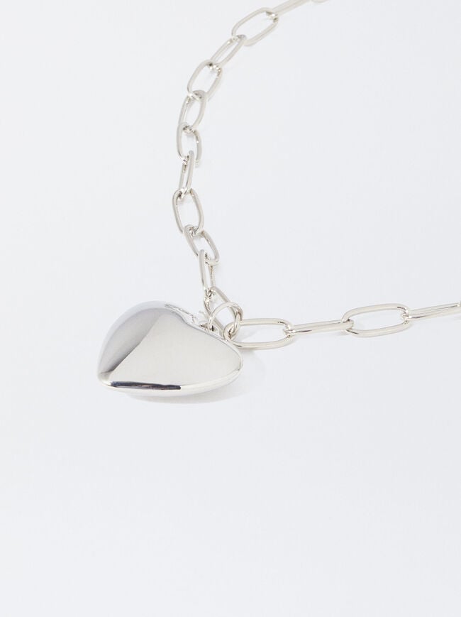 Silver Necklace With Heart image number 1.0