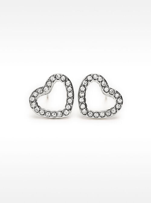 Orecchini a cuore con cristalli – acciaio inossidabile