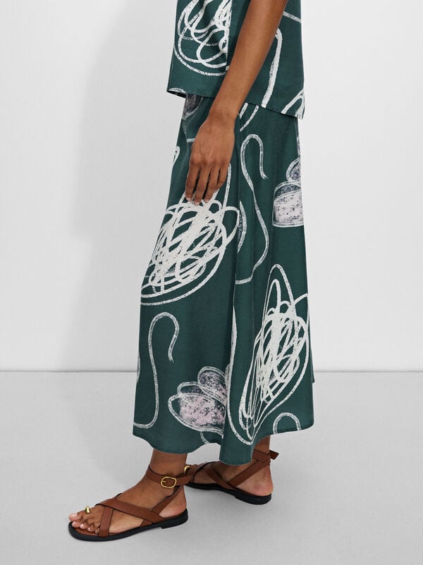 Printed long skirt