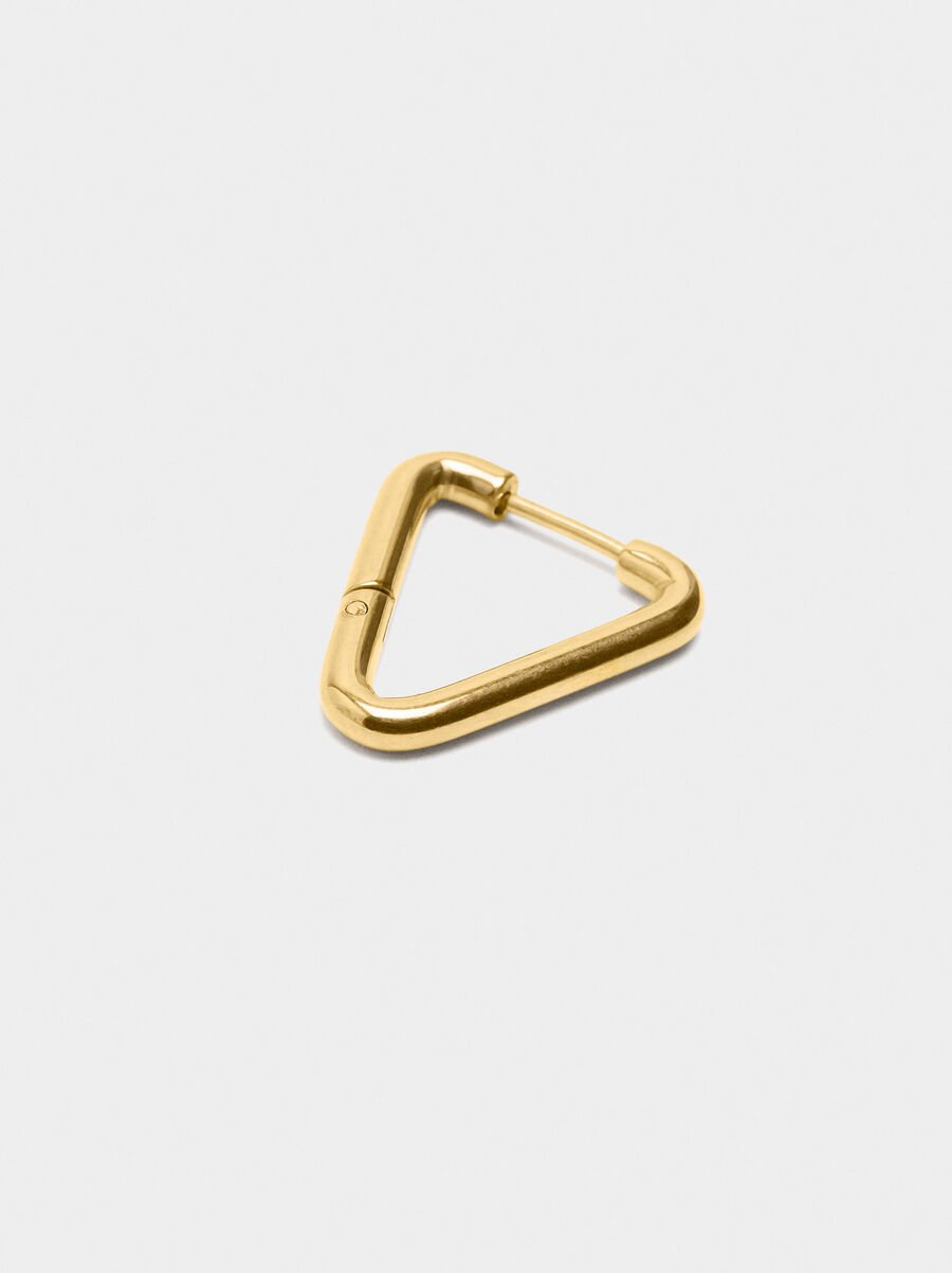 Elongated hoop earrings - stainless steel