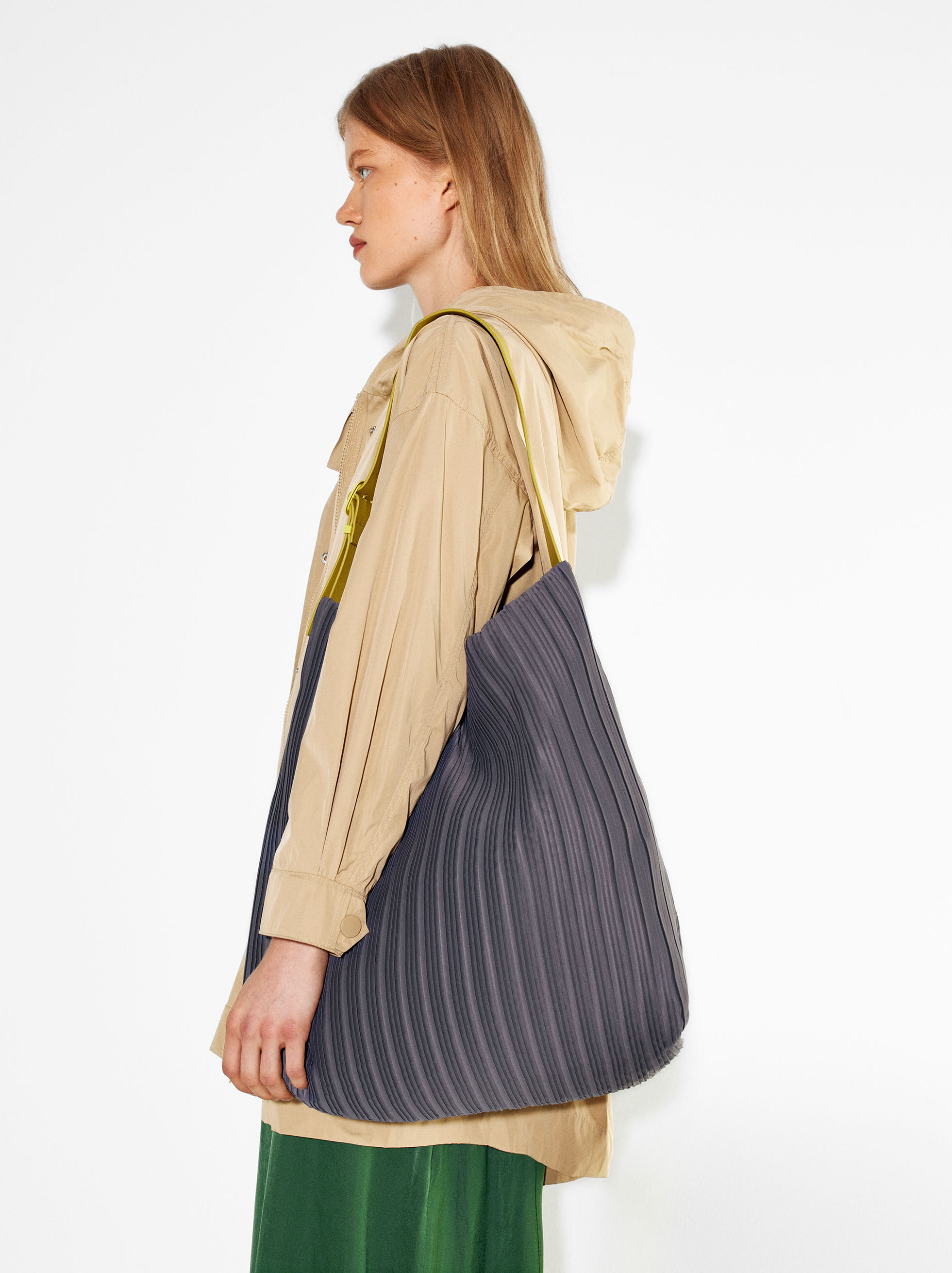 Fabric Shoulder Bag Grey Parfois
