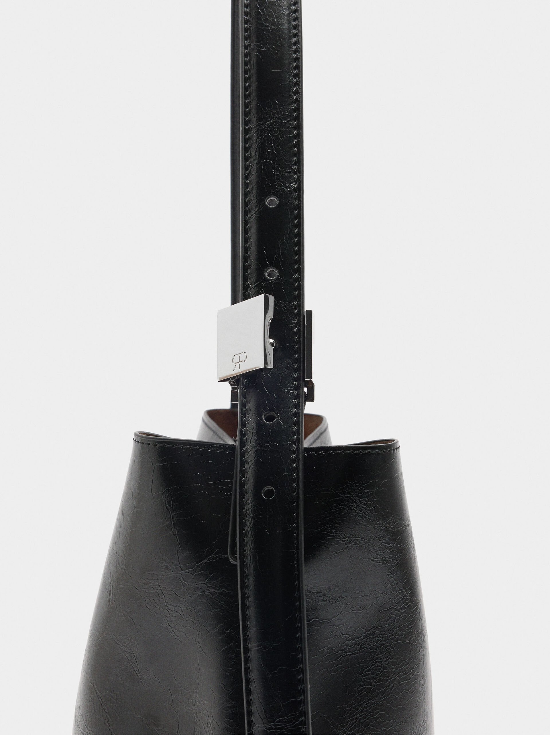 Bucket bag with cracked effect image number 3.0