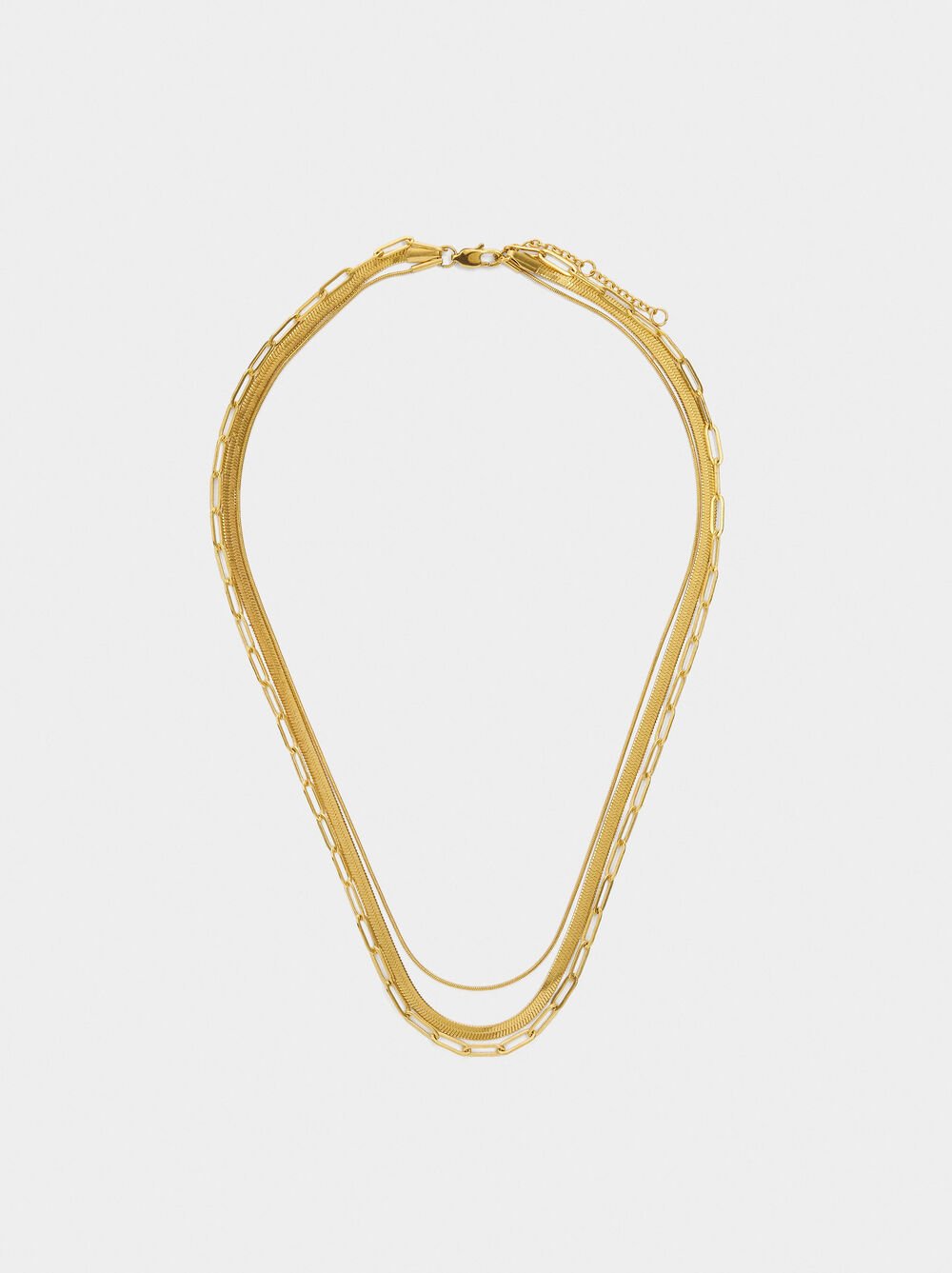 Set of long necklaces – stainless steel